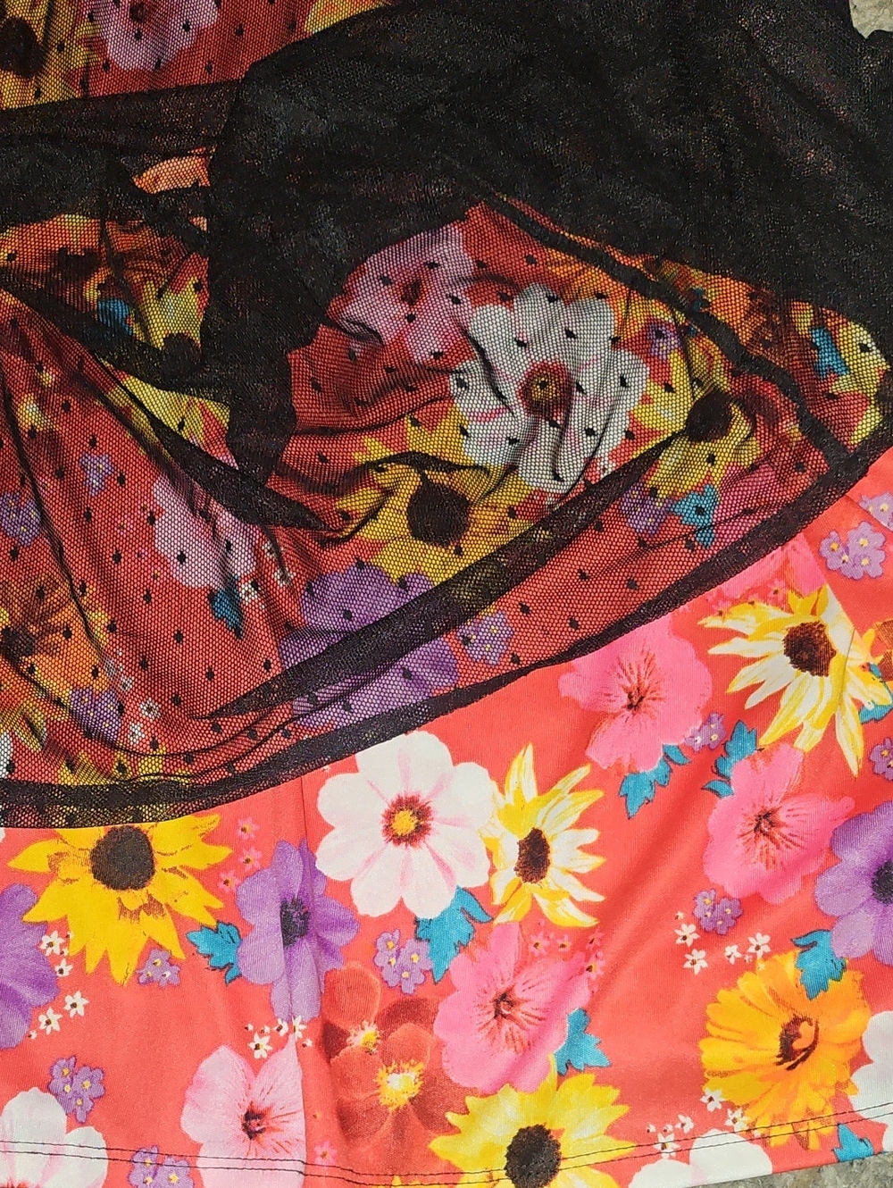 Torrid Smocked Tiered Midi Dress - Swiss Dot Mesh Floral Red 1X - Picture 8 of 11